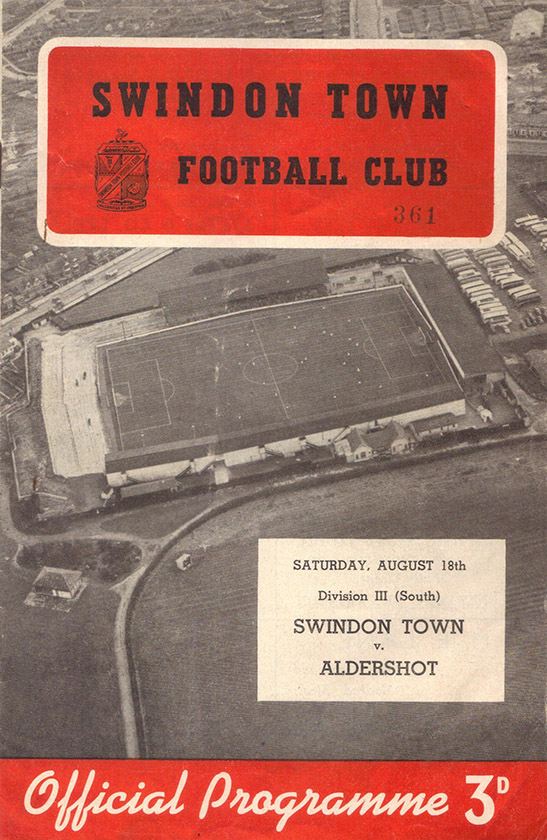 <b>Saturday, August 18, 1956</b><br />vs. Aldershot (Home)